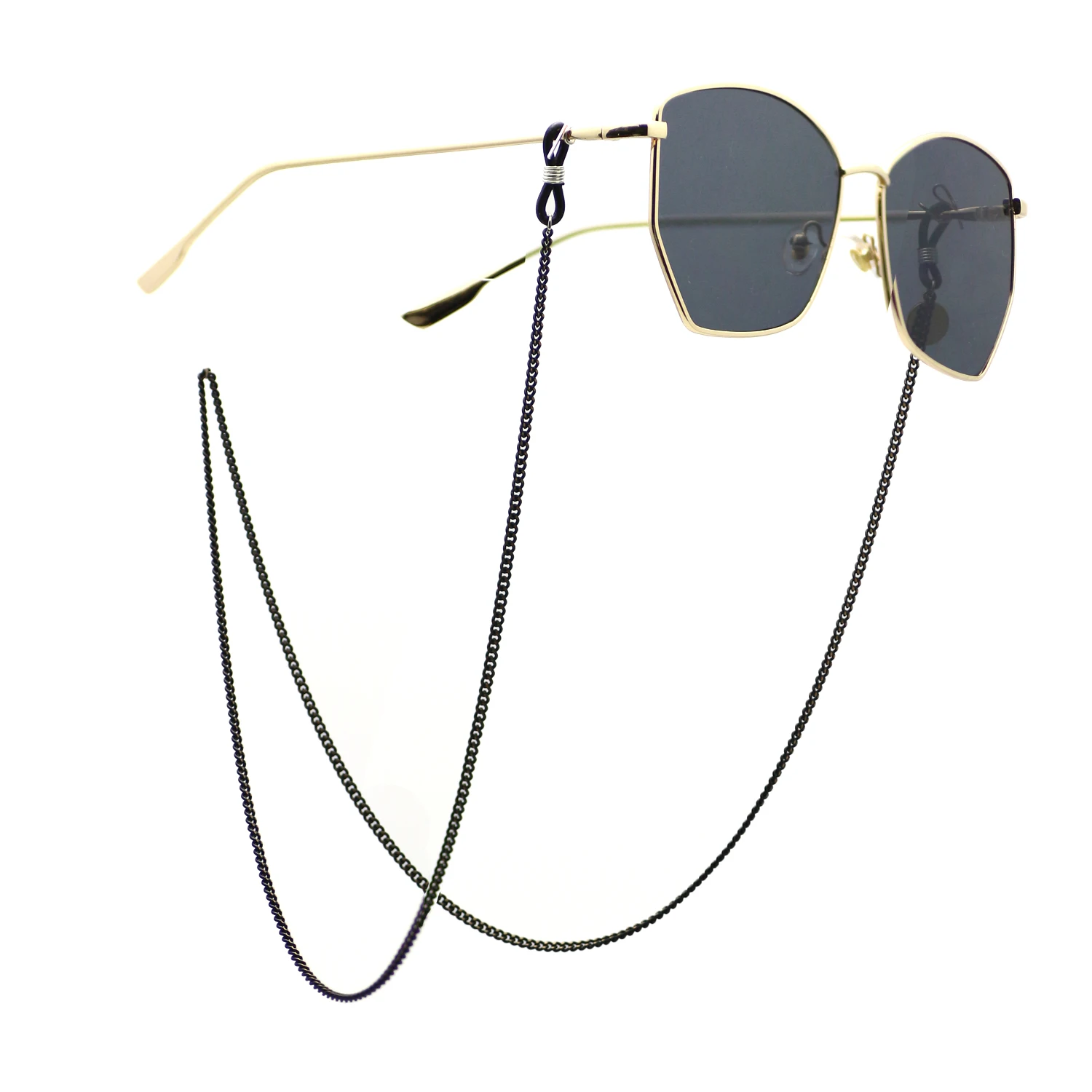 

Gattara Trendy Black Metal Sunglasses Eyeglass Chain Adjustable Ends Glasses Holder Retainer