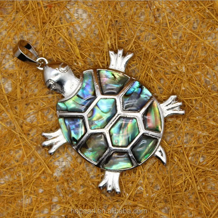 

MOP193 Ocean Themed Jewellery Paua Abalone Shell Turtle Pendant