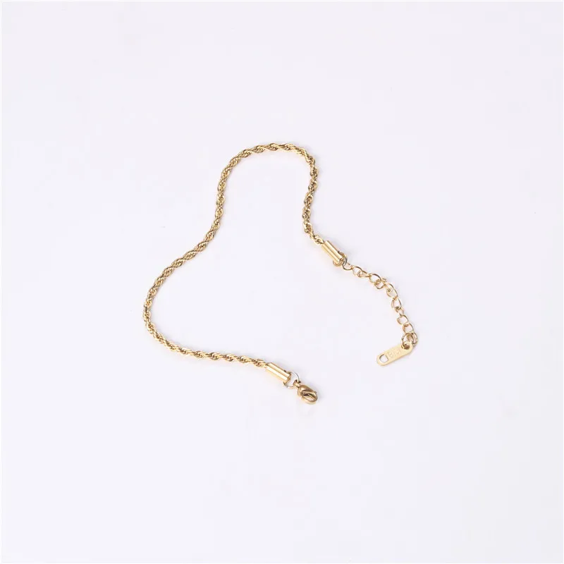 

High End Gold Plated Stainless Steel Twisted Rope Bracelet for Women Wholesale Jewelry