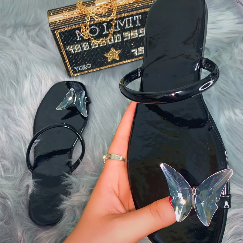 

Superstarer Rhinestone black card clutch bag female trend women shoes party butterfly diamond slipper sandal with dinner bag