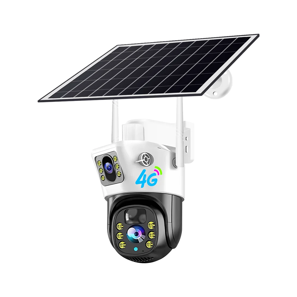 

V380 6MP Dual Lens Solar Powered Camera 4G IP PTZ Indoor CCTV with Night Vision and Network