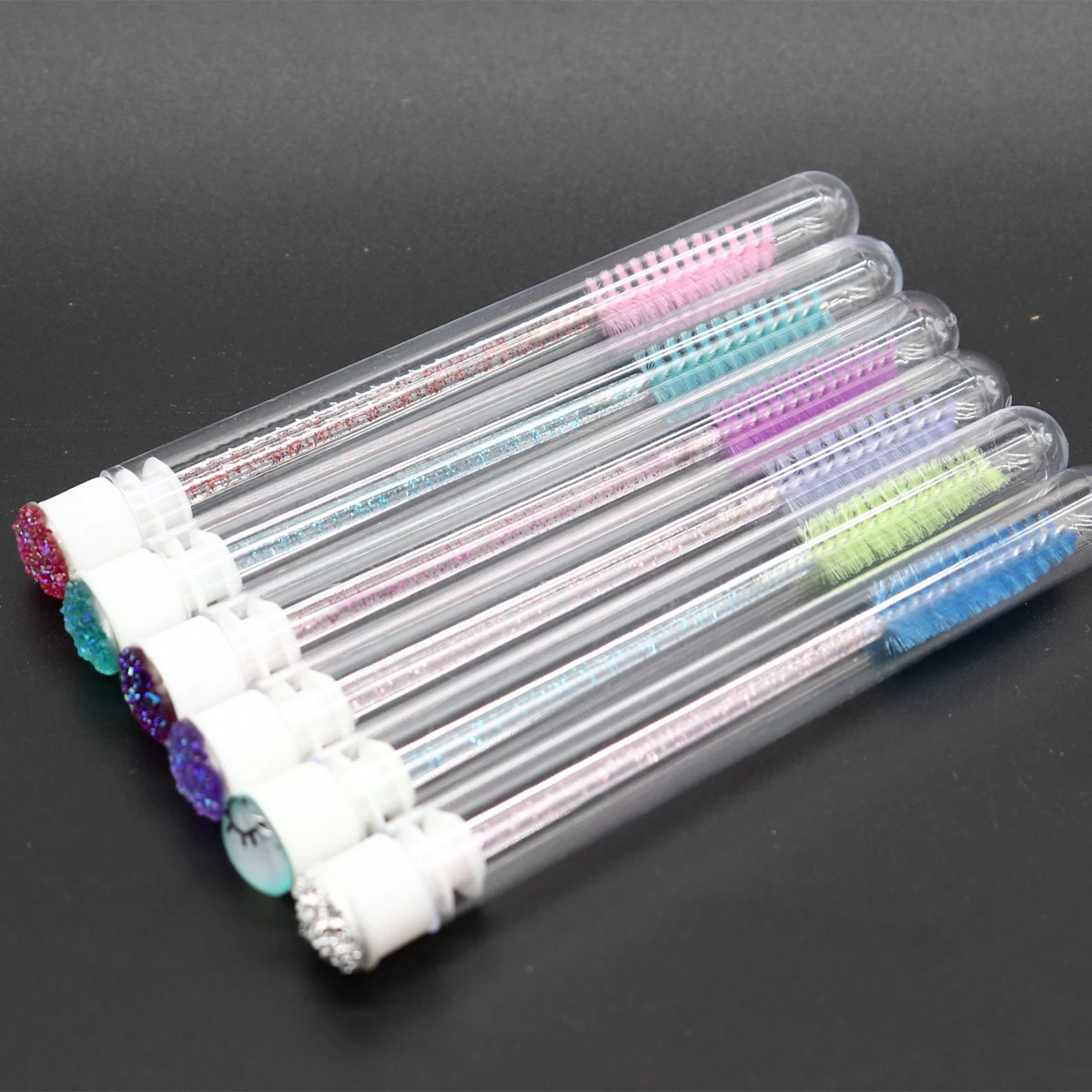 

Small diamond crystal disposable soft fiber lash cleaner makeup tube brush for eyelash, Multi colors