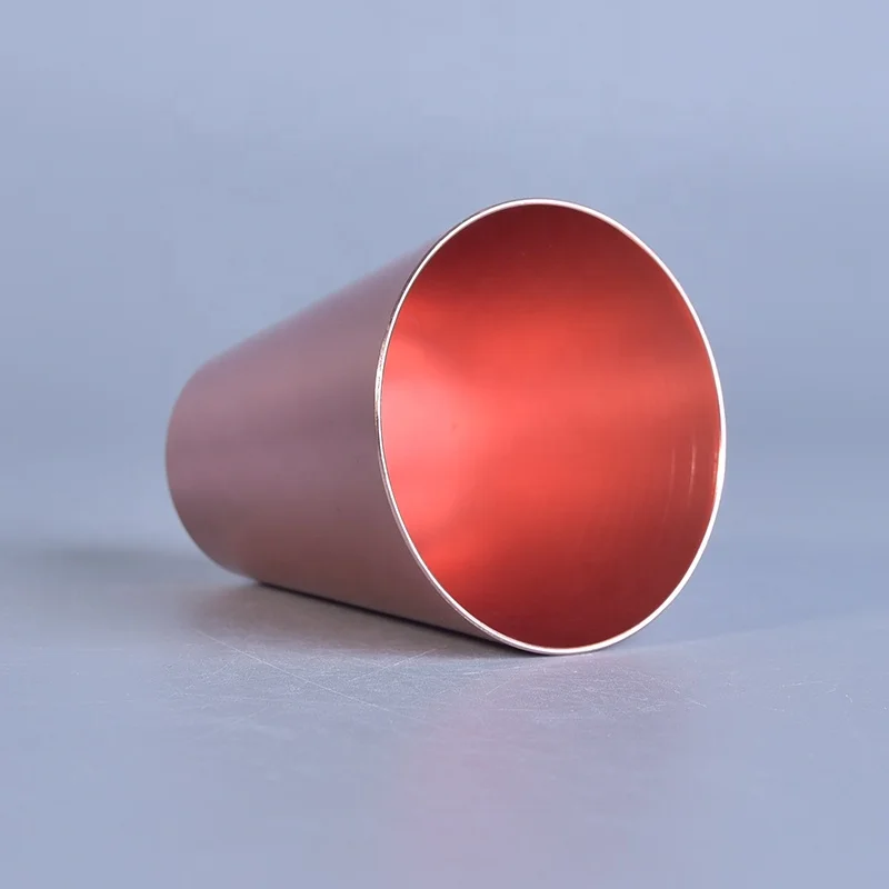 Luxury Electroplating Pink Metal Candle Jars Metal holders for Wedding Decor in bulk