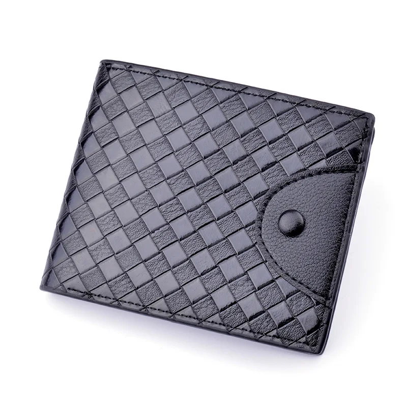 

New Men's Wallet Short Fashion Open Wallet Casual Trend Woven Pattern Multi-card Position Large-capacity Wallet