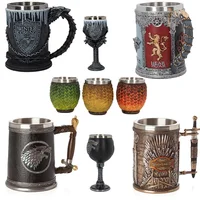 

High Quality Game Of Thrones Handgrip Stainless Steel Resin Goblet Wine Beer Mug Cups