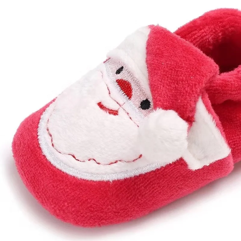 
Cute Infant Red Santa Claus Cartoon Fluffy Christmas Baby Shoes 