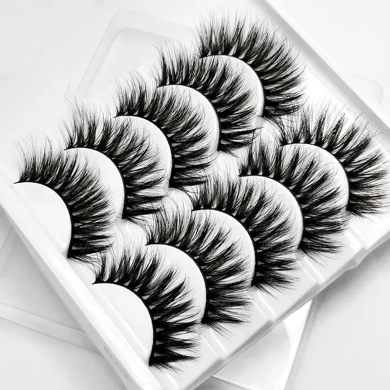 

High Quality And Private Designs 3d 5d Mixed Faux Mink Eyelashes Best LashVendor, Natural black
