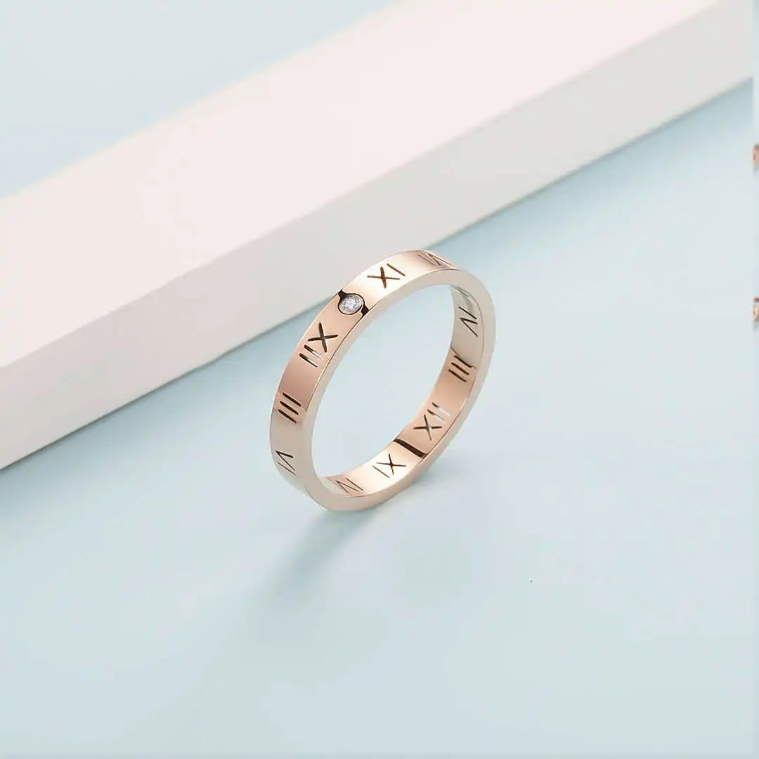 

Fashion Customize Jewelry Letter Rose Gold Plated Custom Personalized Arabic N Stainless Steel Double Name Initial Ring