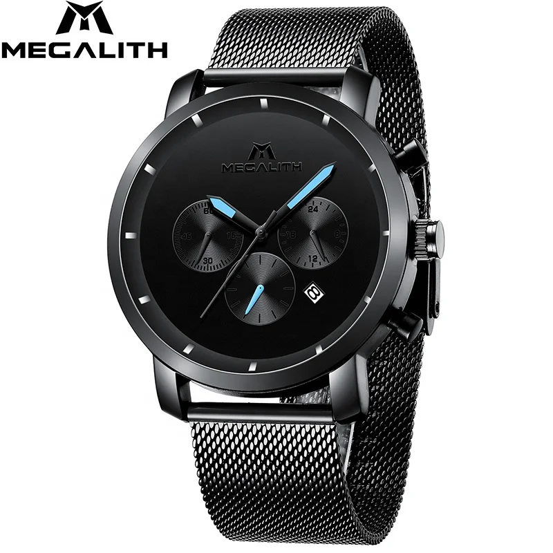 

MEGALITH Genuine Factory Low Price Spot Wholesale Six Pointer Metal Watch High Strength Waterproof Chronograph Wristwatch