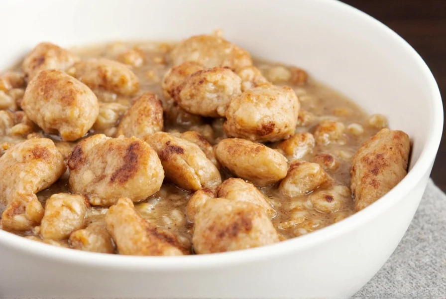 Step-by-step preparation of cinnamon roll oatmeal showing oats swirling with cinnamon and sugar