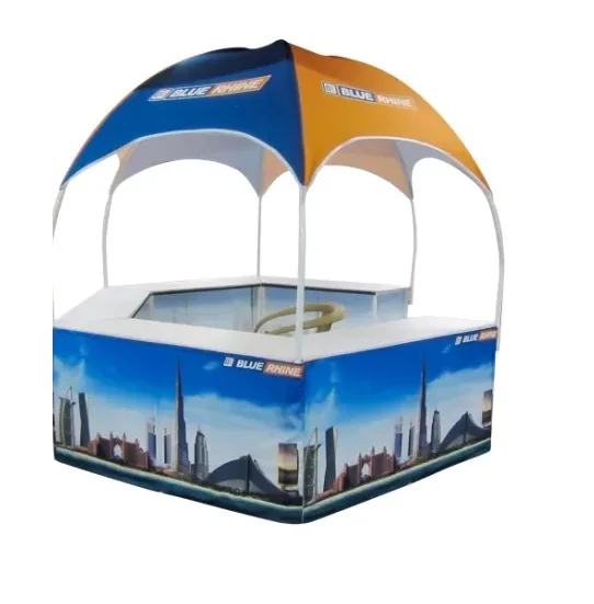 

Custom Printed Advertising Dome Tent Booth Promotion Kiosk Tent With Counters For Promotion Event, White