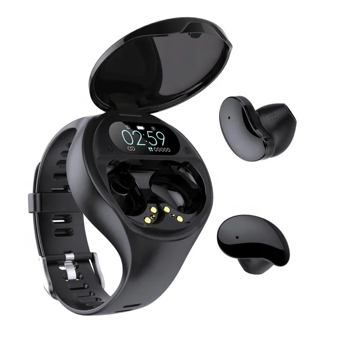 

Two in one tws smartwatch Wireless Earbuds BT earphones wristband 2 in 1 Smart Watch TWS Earphones