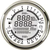 85mm Digital 6 In1 Multi-function Gauge 5Bar Oil Pressure GPS Speedometer Odometer Tripmeter Tachometer For Bus Truck Ship 24V