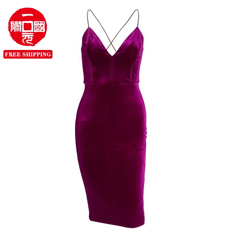 

European and American sexy open back and breasted suede midi skirt evening dresses
