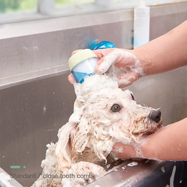 

Silicone Pet shampoo brush Dog Cat Shampoo brush Pet Grooming Brush, Pink,green