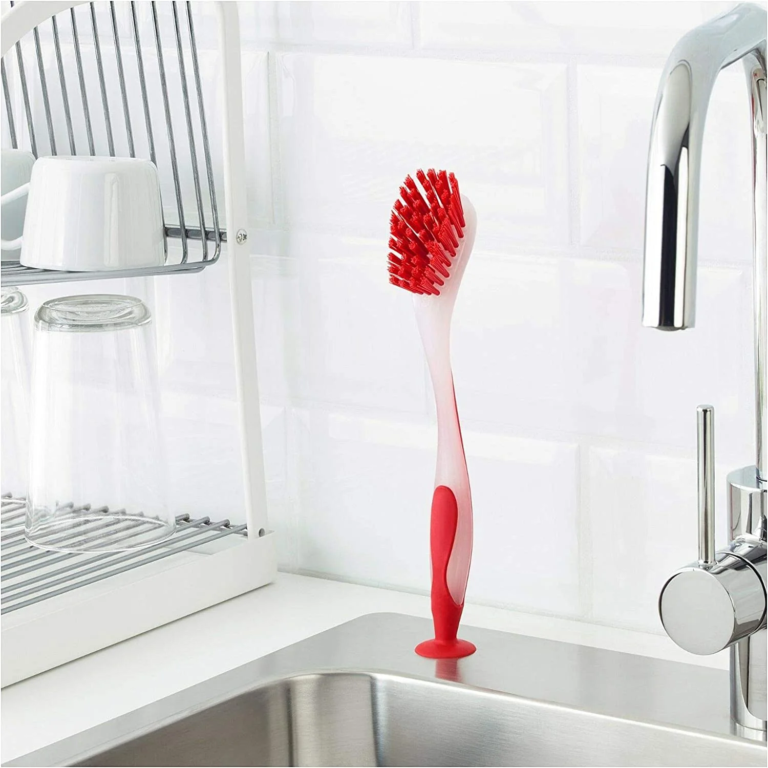 

Long Handle Dishwashing Brush With Suction Cup