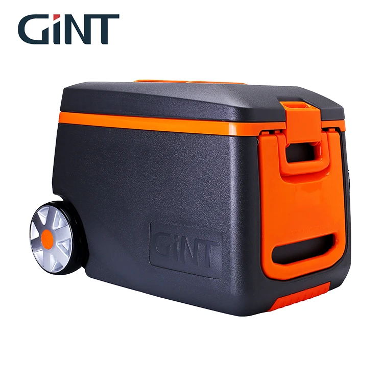 

GiNT 50L Outdoor Camping Fishing Portable Insulated Plastic PU Foam Ice Cooler Chest Cooler Box with Table, Customized color acceptable