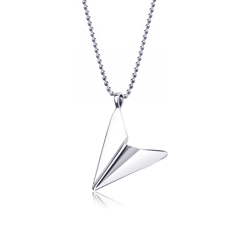 

fukarni Unique decoration Europe 2021 hot custom design 925 silver men's jewelry folding aircraft necklace pendant TN097