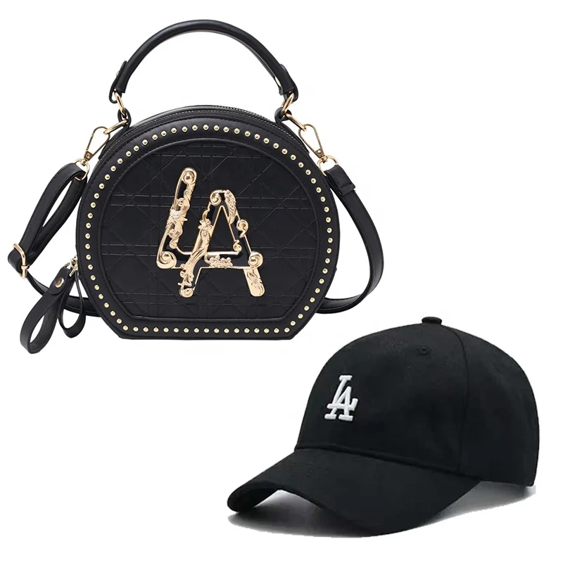 

High quality 2021 new trendy women fashion luxury handbag crossbody bag designer leather shoulder bag la purse and hats set, 6 color options