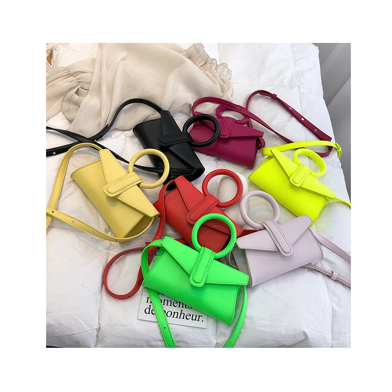 

Lady Fluorescent Crossbody Mini Bag Fashion Women New Handbag Messenger Bags PU Leather Shoulder Bag Female totes With Chain