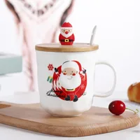 

Cartoon snowman figurine ceramic coffee mug with bamboo lid