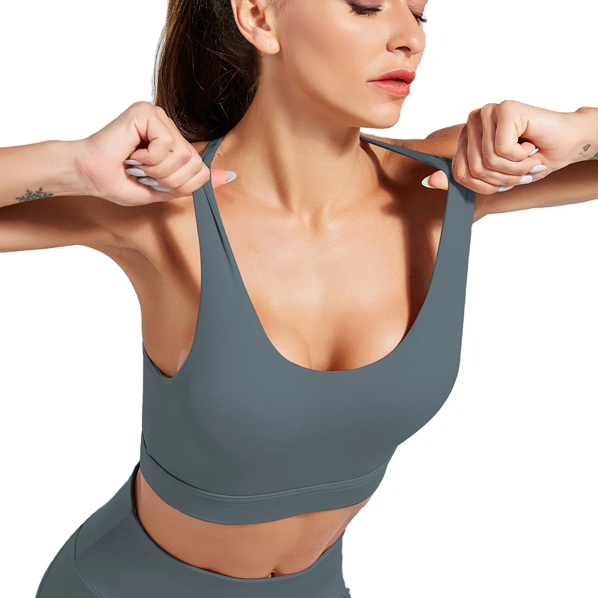 

Activewear Women Sujetador De Yoga Workout Tops Gather Gym Yoga Fitness Beauty Back Sexy Training Vest New Running Sports Bra, As shown