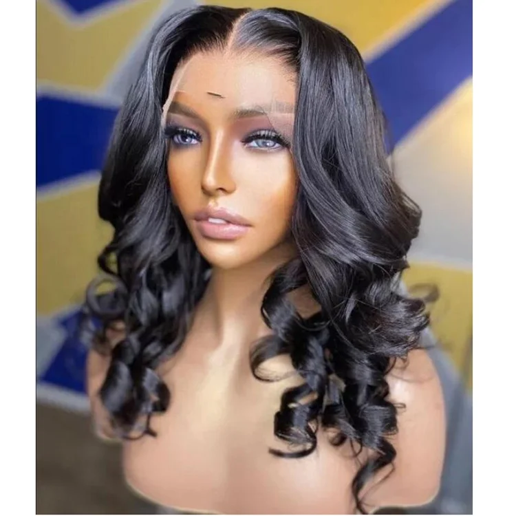 

Loose Body Wave 13x4x1 Middle Part 150% Density Brazilian Virgin Hair T Part Cuticle Aligned Hair Wigs Pre Plucked