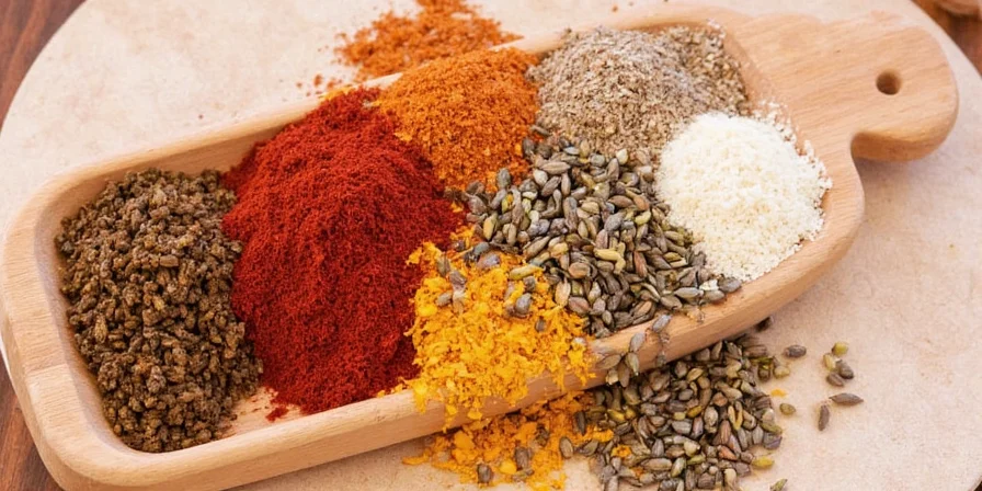 Traditional mole pot with spices