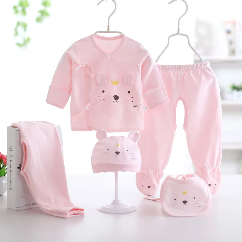 

Baby underwear spring and autumn cotton baby gift box baby suit 5 piece newborn suit