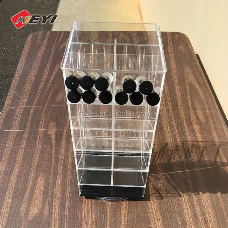 Custom Counter Top Clear Acrylic Rotating Body Oil Display Rack Stand