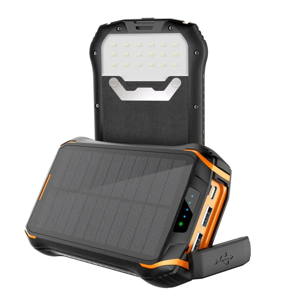 

Type-C QC 3.0 Fast Charger and Android Input 3pcs Output port 26800mah solar power bank
