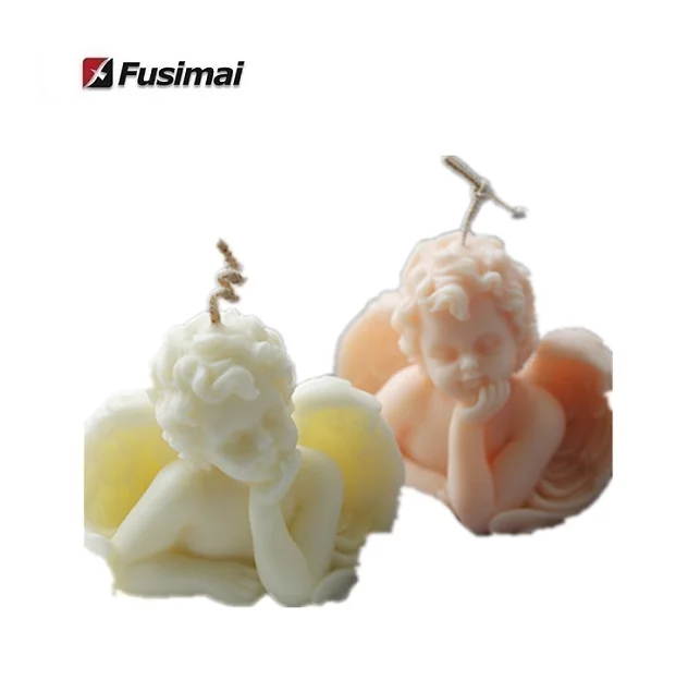 

Fusimai Little angel holding chin with one hand angel Silicone Candle Mold