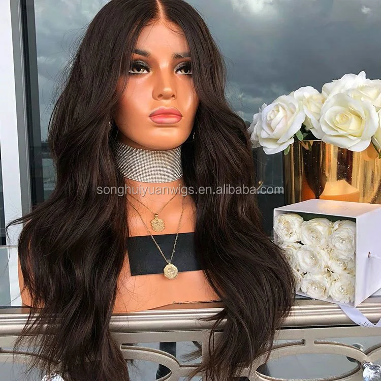 

#2 Color Hot Selling Wavy Lace Front Wig 100% Virgin Human Hair For Black Women Natural Hairline