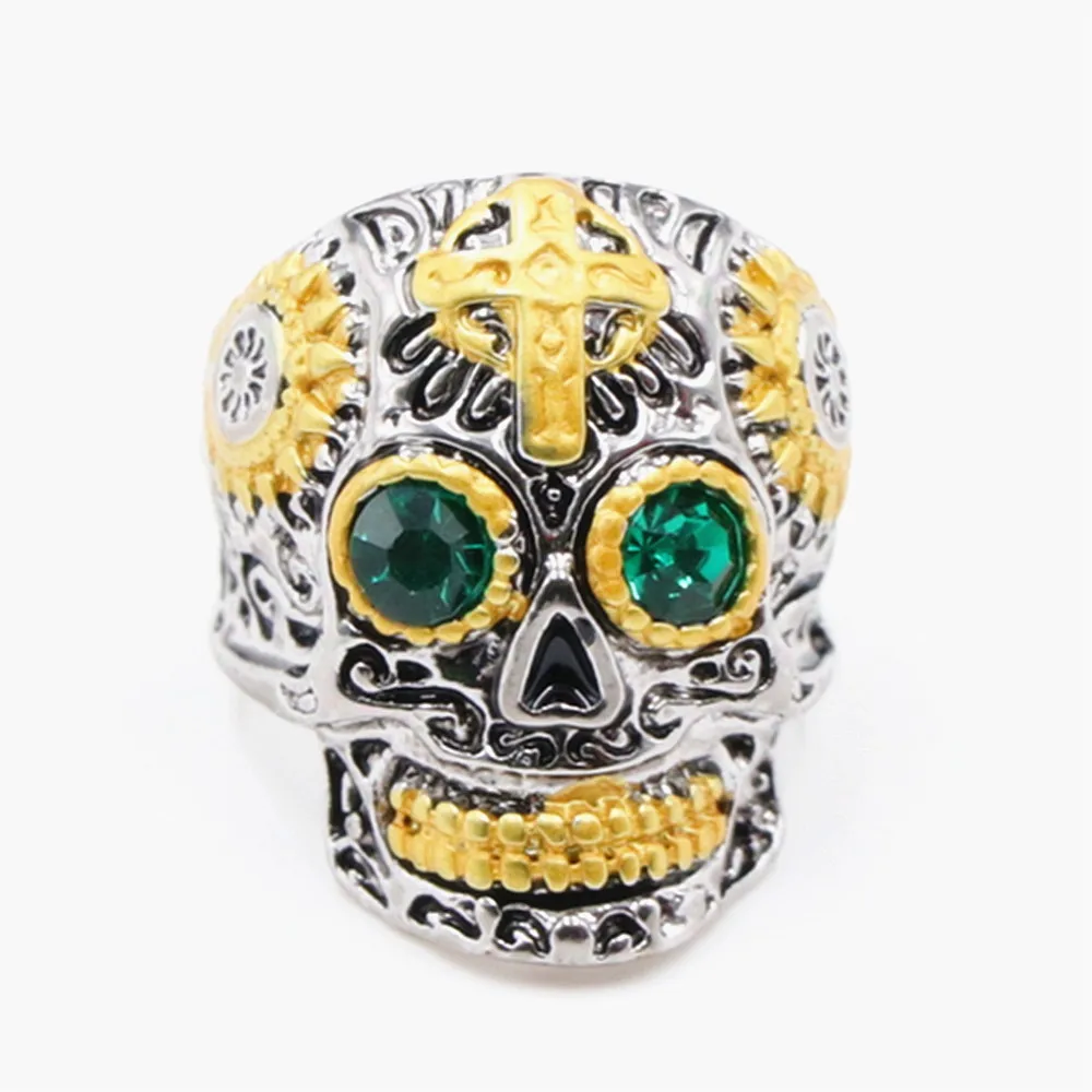 

Vintage skull rings for men stainless steel unique engraver ghost head hand jewelry ring, As picture show