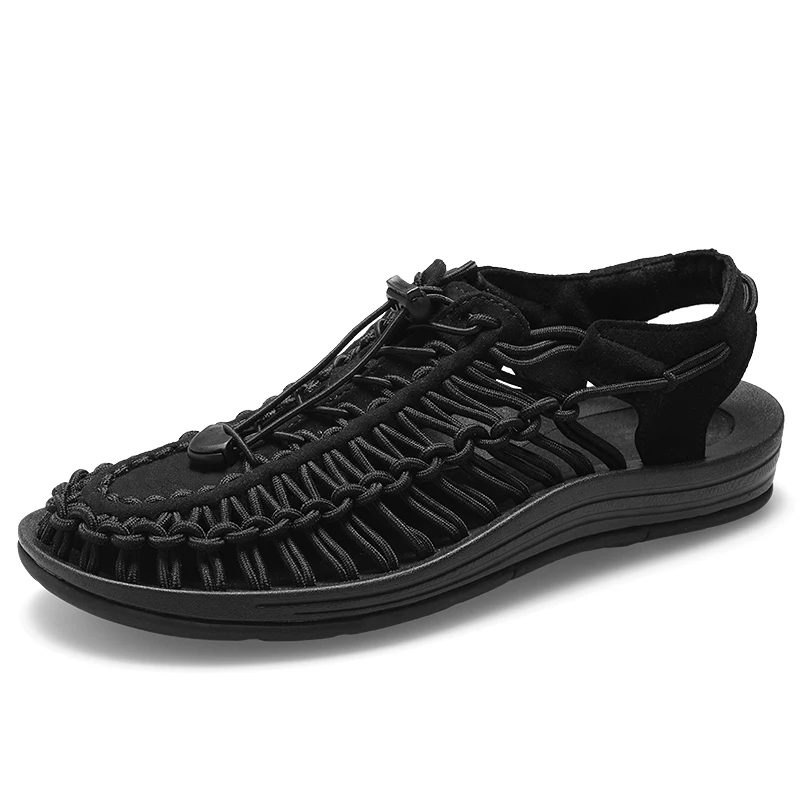 

Gypsophila Hand Made Luminous Soft Lining Summer Shoes Men Casual Shoes Men Sandals, Black,grey