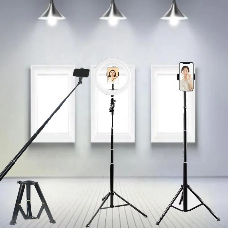 

2020 hot product Handheld floor dual-use selfie stick tripod for smartphone mobile phones accessories, Black