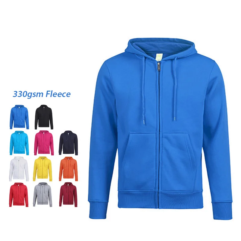 

KCOA Stocked Zipper Up Plain Thick Thermal fleece Sweaters Winter Casual Hoodie, 11 colors in stock or oem