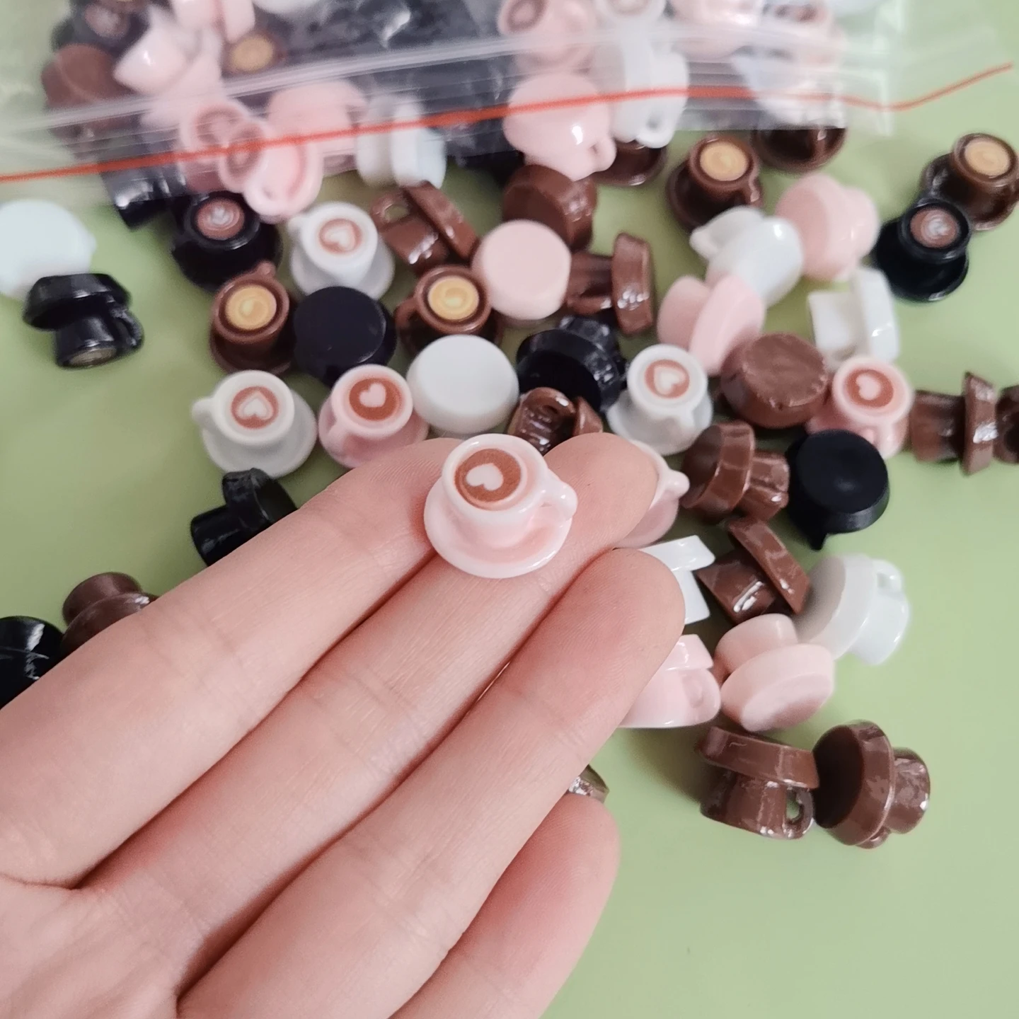 Miniature Coffee Tea Cup Resin Flatback Cabochon for Doll House Miniature Food Resin Charms Cream Glue Decorative Accessories