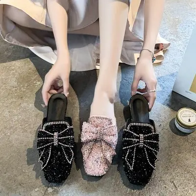 

2020 New Design Mules Shoes Women Flat Outdoor Ladies Jelly Flat Slippers, 2 colors
