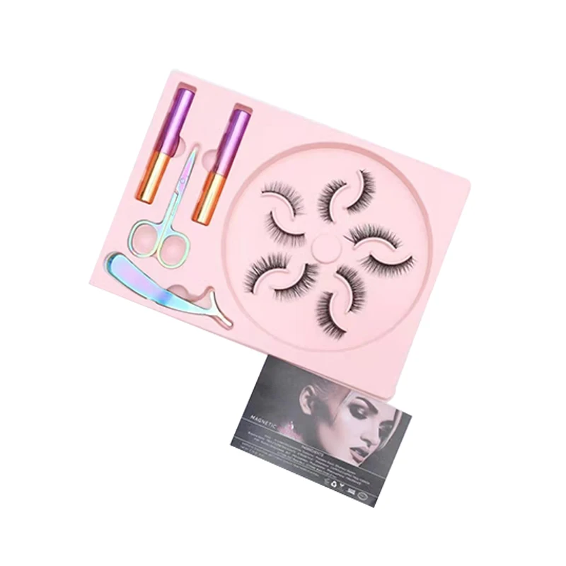 

Eyelash Set Custom 5 Pairs of Lotus Magnetic Eyelashes 20 Magnet Eyelashes Black Western Set Silk Natural Long Soft Hand Made