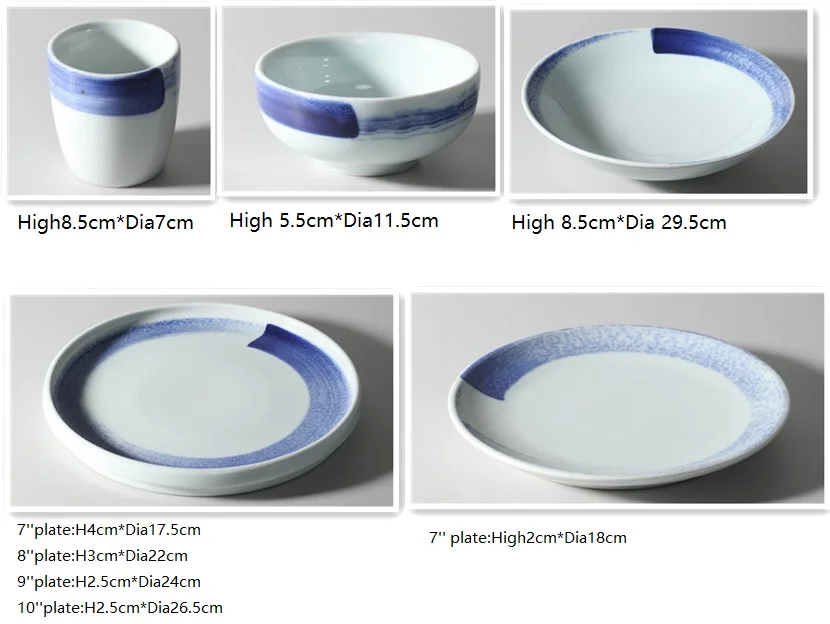 Jingdezhen White Korean Tableware With Porcelain Dinnerware Plates