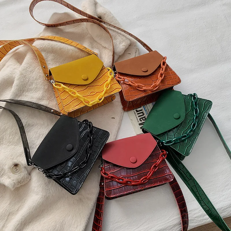 

Alligator small bag Acrylic Chains Women mini bags summer girls crossbody purses 2021, Customizable