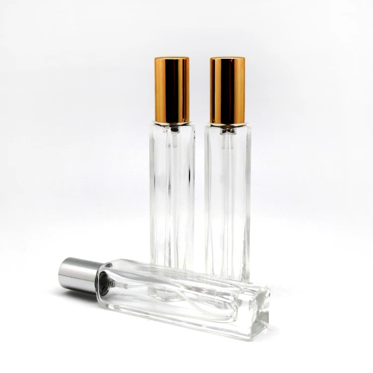 

Wholesale Customized 3ml 5ml 6ml 30ml 50ml 100ml crystal clear empty Square glass refillable perfume bottles spray atomizer 10ml