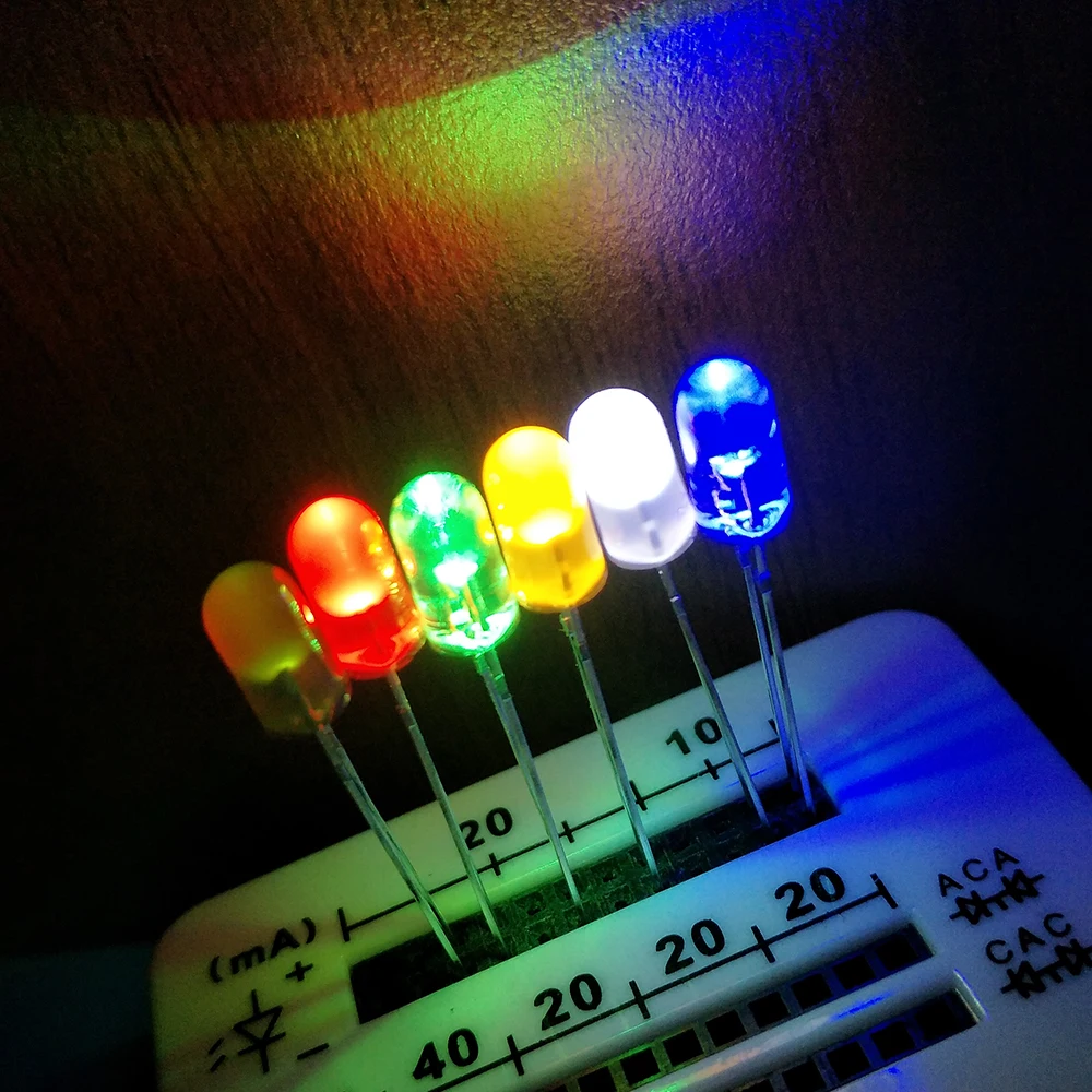 5mm Dip  LED Diode 3V 20mA Warm White Yellow Green Red Blue Orange Diffsued Ultra Bright DIY Light Emitting Diode