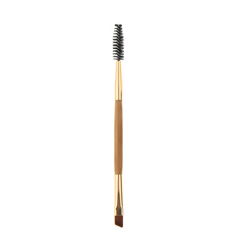 

2020 high quality eco friendly custom tubes eye reusable dual eyebrow and bamboo lash brush, Bamboo color