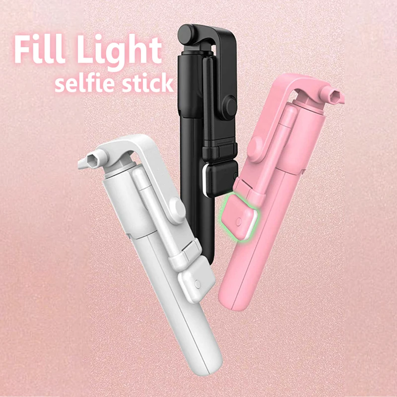 

Stable Extension Wireless Remote Bluetooth Cell Phone Handheld Rotate Selfie Stick Tripod With Light