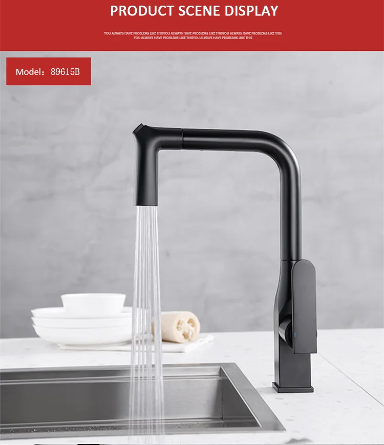 Modern Handle Single Lever Brass Pull Kitchen Sink Chrome Mixer tap