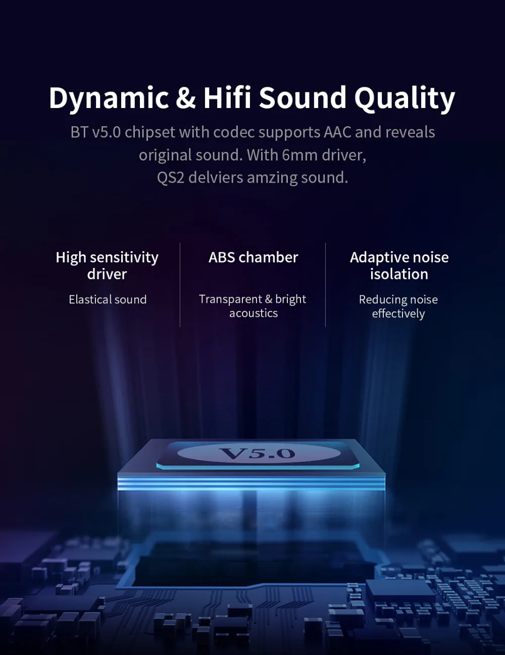 TWS QS2 QCY Bluetooth V5.0 3D Headphones Sports Stereo QCY T2C Wireless Earphones with Dual Mic - ANKUX.COM