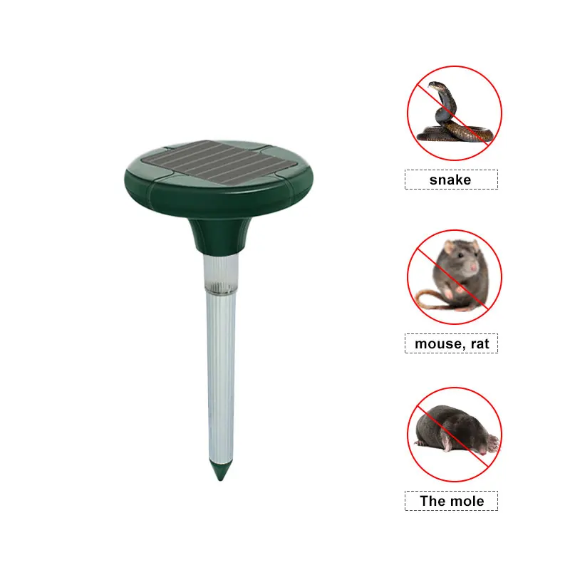 

Solar Rodent Repeller Sound Wave Vibration Mouse Snake Repellent with LED Lights
