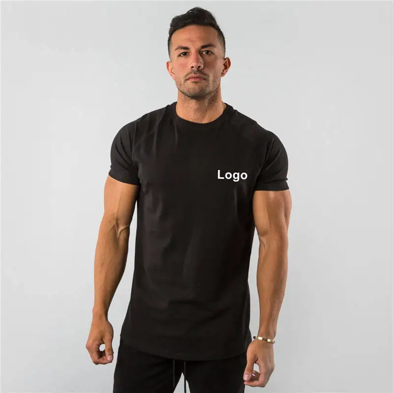 New Arrival Customized Gym Graphic Casual Summer Breathable Workout Spandex Solid Color Cotton Short Sleeve T Shirts for Men